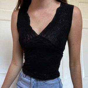 Ann Ferriday Black Lacey Sleeveless Top